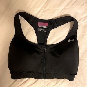 Under Armour Zip-Front Sports Bra- 32DD- ⚫️🟣